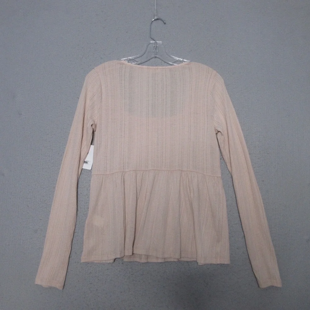 Lucky Brand Top M Peasant Babydoll Lace Square Neck Neutral Cottage CoreNWT - Picture 2 of 10